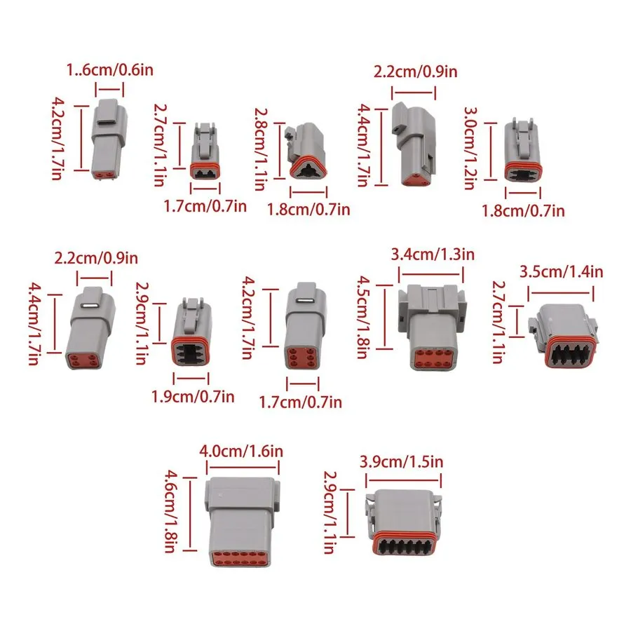 Разъём DT Connector Kit 2 3 4 6 8 12 Pin Size 16 Solid Terminal Contact 14-20AWG