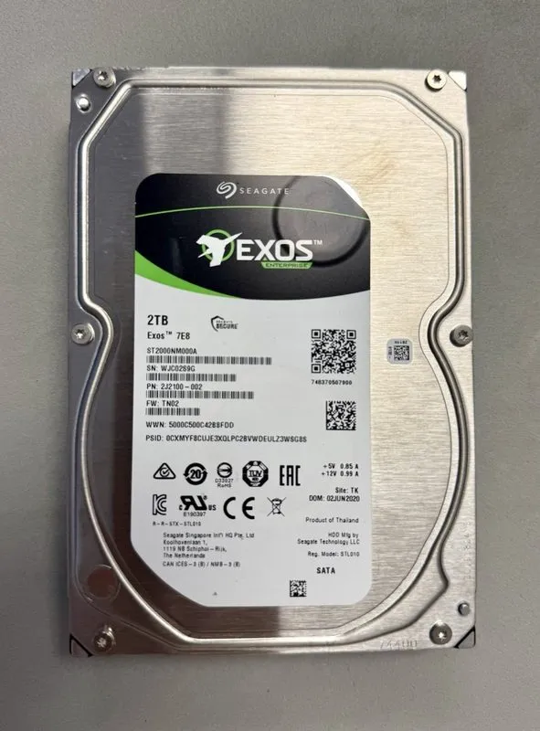 Жёсткий диск Seagate Exos 7E8 ST2000NM000A 2TB 3.5" SATA 7200RPM Enterprise Hard — фото лота 1