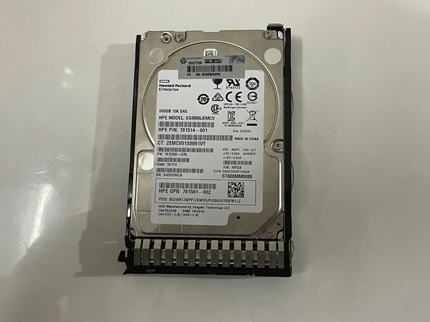 Жёсткий диск 781577-001 781514-001 HP HPE EG0600JEMCV 600GB 12Gbps 10K SFF 2.5" 