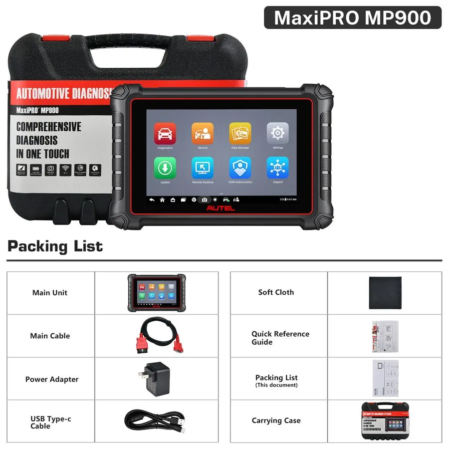 Диагностический сканер Autel MaxiPRO MP900 Car Diagnostic Scanner Same Level AS 