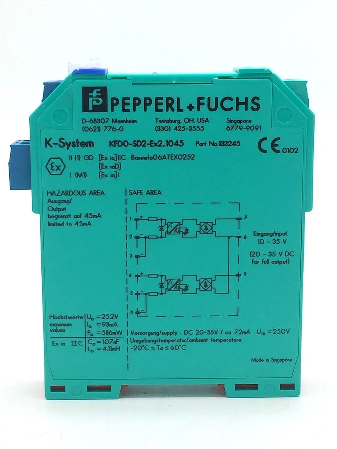 Датчик Pepperl+Fuchs 133245 KFD0-SD2-Ex2.1045 K-System Binary Digital Isolator S — фото лота 2