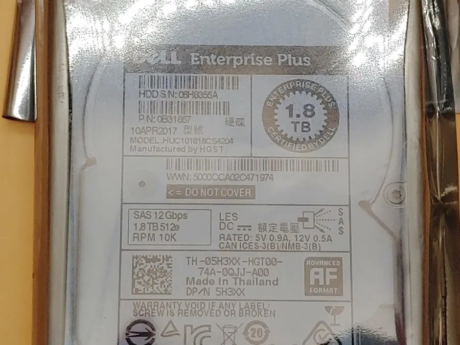 Жёсткий диск NewVTHDD DELL 1.8TB SAS 2.5" 12Gbps 10K RPM HDD HUC101818CS4204 0VT