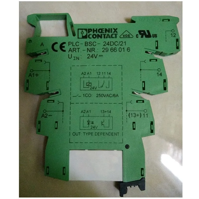 ПЛК PHOENIX NO.2966618 24VDC Power Relay With PLC-BSC-24DC-21 Socket