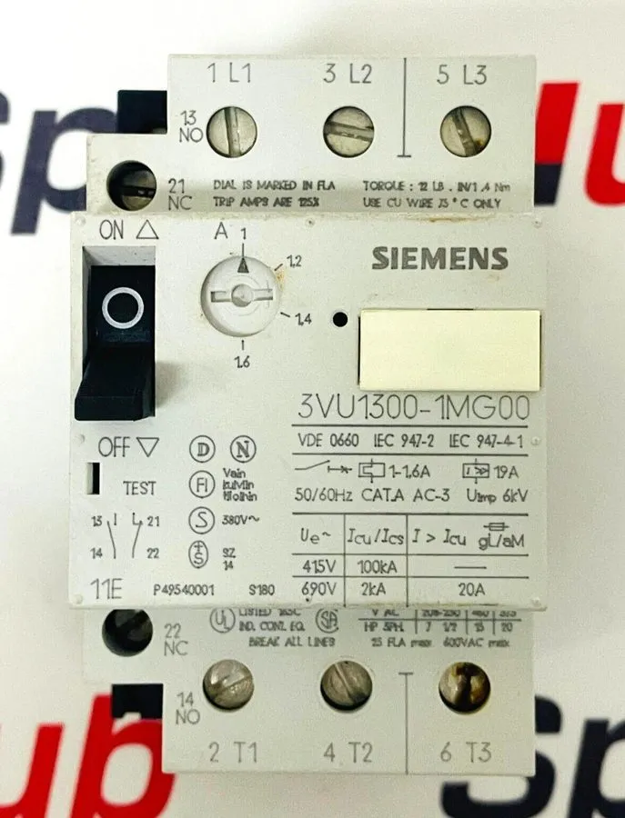 Автоматический выключатель Siemens 3VU1300-1MG00 Motor Protection Circuit Breake