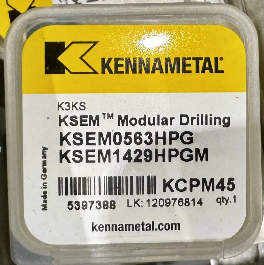 Режущий инструмент KENNAMETAL KSEM0563HPG KSEM1429HPGM KC7315 TiAlN CARBIDE DRIL — фото лота 1