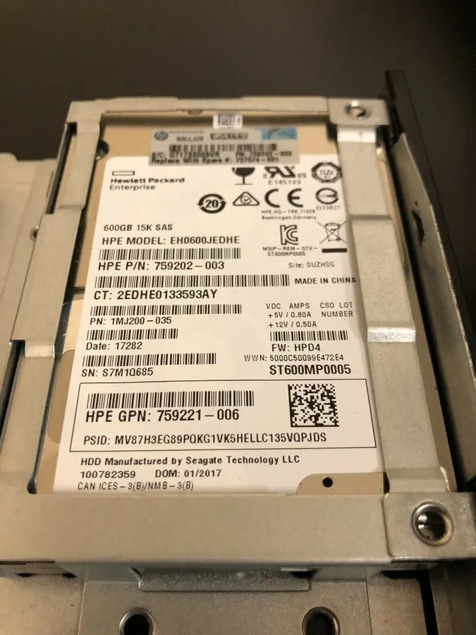 Жёсткий диск HPE 737574-001 600GB 737396-B21 SAS 12G 15K 3.5in ENT HDD Hard Driv