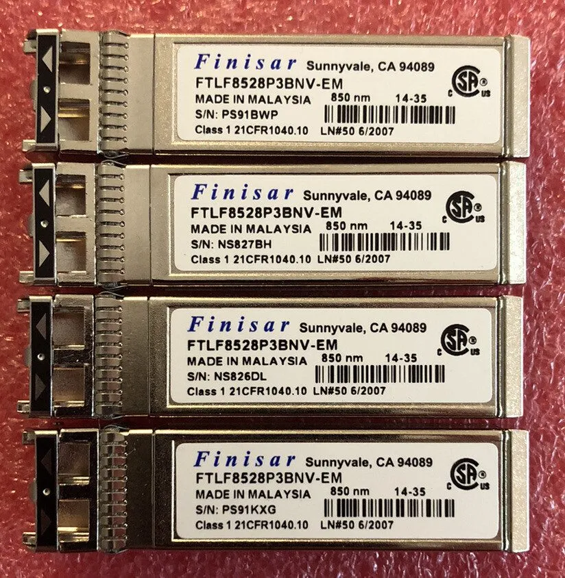 Трансивер Lot 4 Finisar FTLF8528P3BNV-EM 8Gb FC SFP+ SR Transceiver 850nm LC MMF
