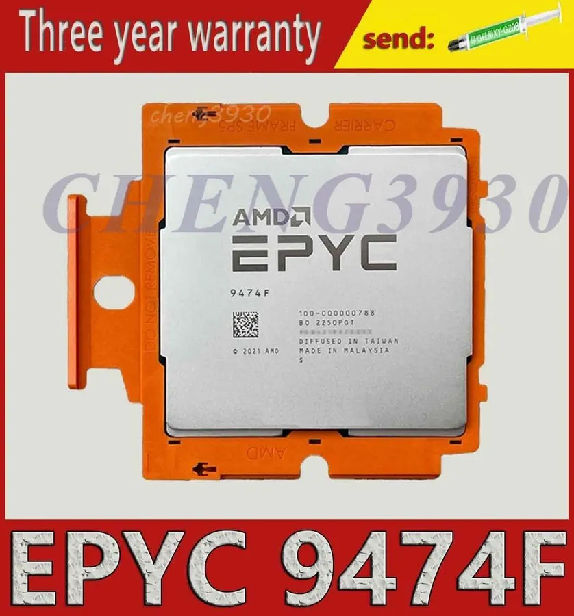 Процессор AMD EPYC Genoa 9474f CPU processor 3.6GHz 48 core 96 thread SP5 320-40