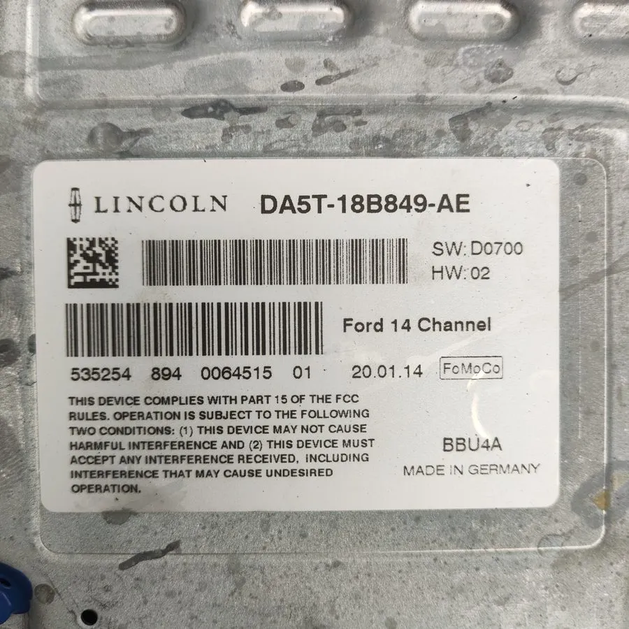 Усилитель 13-16 LINCOLN MKS MKZ AMPLIFIER AMP AUDIO STEREO RADIO SYSTEM DA5T-18B — фото лота 2