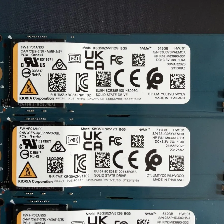 Genuine Kioxia 512GB BG5 NVMe Gen4x4 80mm SSD 95% -97% Health
