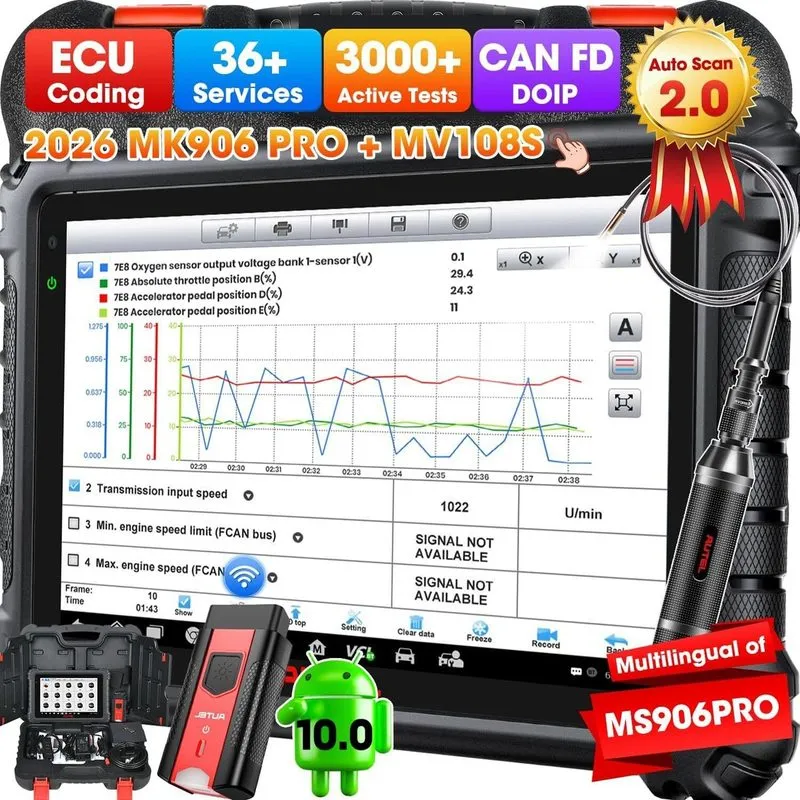Диагностический сканер 2026 Autel MaxiSys MK906 Pro Coding Full Systems Diagnost