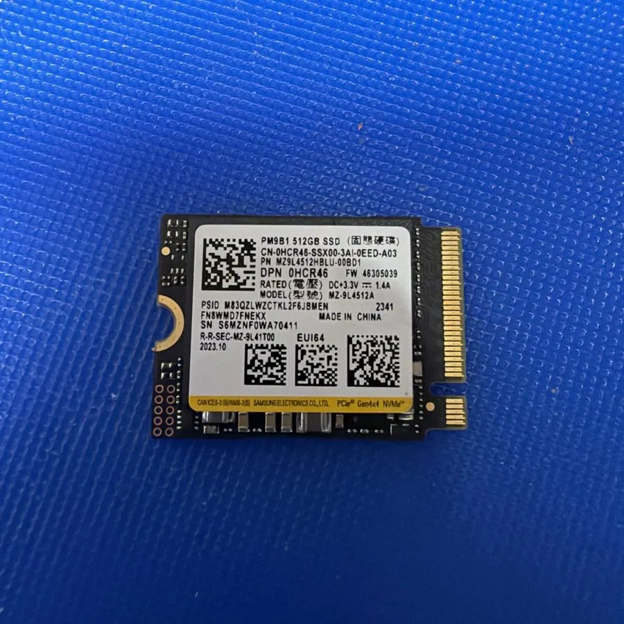 SSD-накопитель Samsung PM9B1 512GB M.2 2230 PCIe Gen4 x4 NVMe SSD Dell 0HCR46 MZ