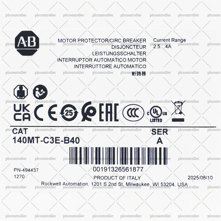 Автоматический выключатель 140MT-C3E-B40 AB MOTOR PROTECTION CIRCUIT BREAKER