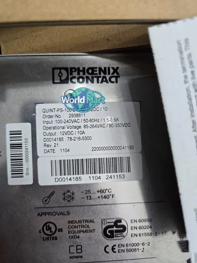 Блок питания Phoenix Contact QUINT-PS-100-240AC/12DC/10 Power Supply 12VDC