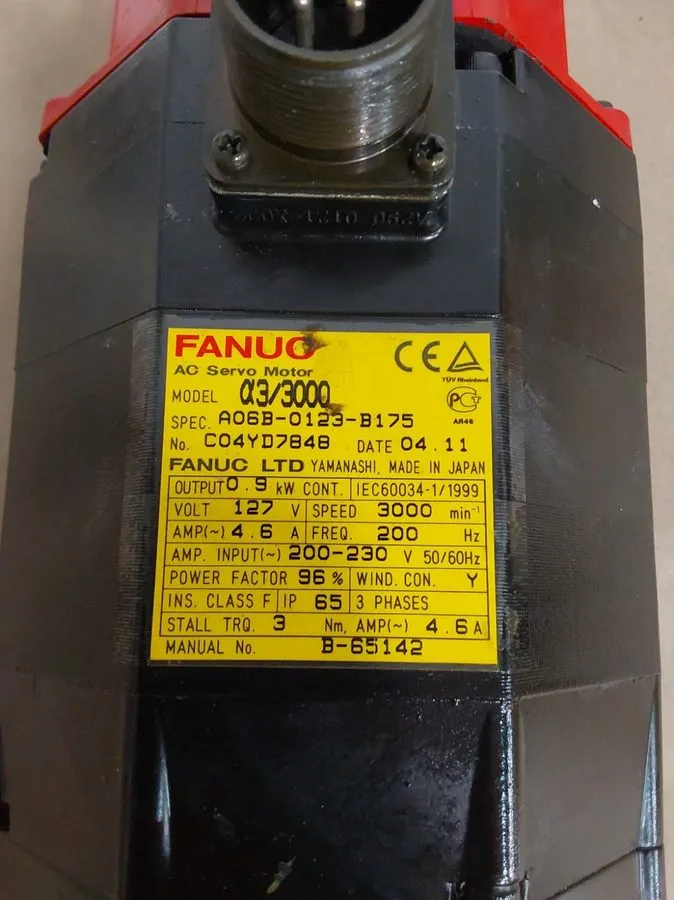 Серводвигатель Fanuc A06B-0123-B175 a3/3000 AC Servo Motor 127 V 0.9 kW A06B (VT