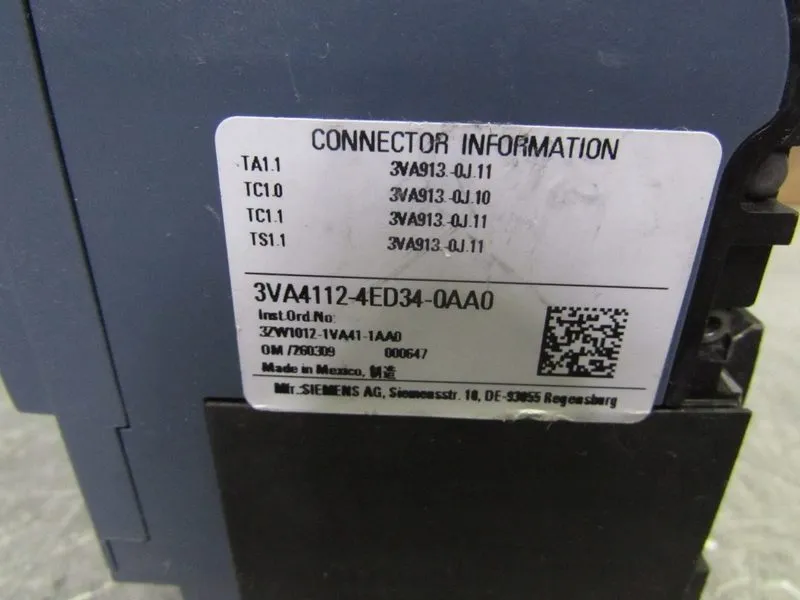 Автоматический выключатель Siemens 3VA4112-4ED34-0AA0 3 Pole, 125 Amps, 480 Volt — фото лота 2