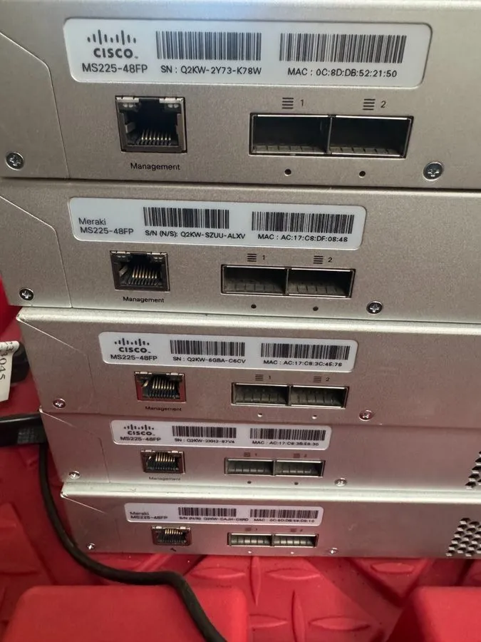 Коммутатор Cisco Meraki (MS225-48FP) 48-Port Gigabit PoE+ Switch 740W Unclaimed — фото лота 1