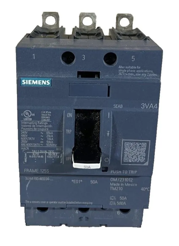 Автоматический выключатель Siemens 3VA4120-4ED34-0AA0 3p 20a Circuit Breaker Fra — фото лота 1
