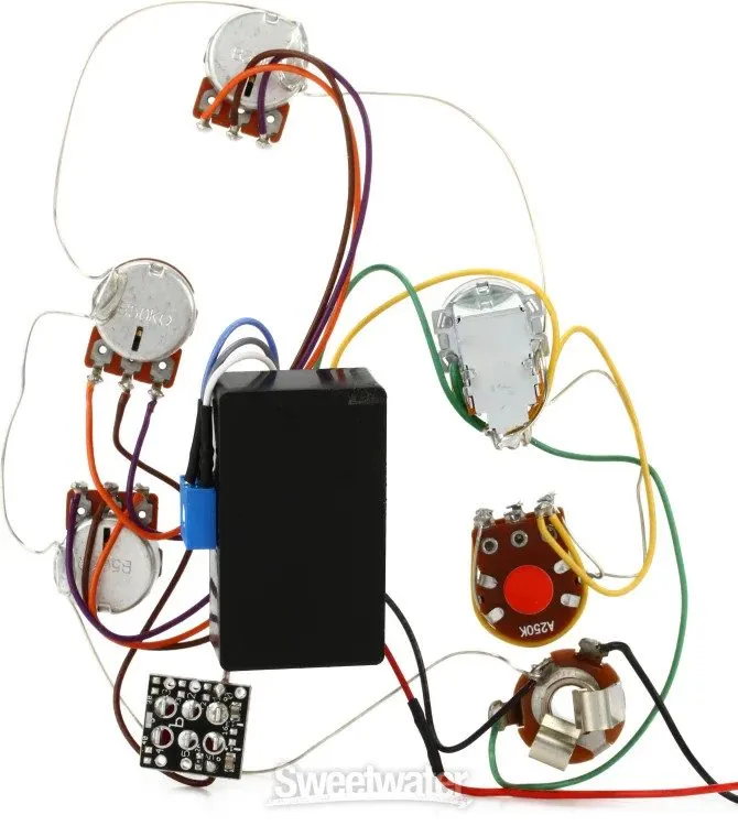 Жгут проводов Bartolini HR-5.4AP/918 Prewired Harness 5 Knob, 3 Band EQ with Byp — фото лота 1