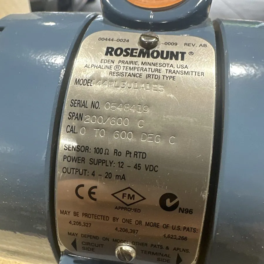 Датчик температуры Rosemount 444RL3U1A2E5 Temperature Transmitter 0-600c 12-45v-