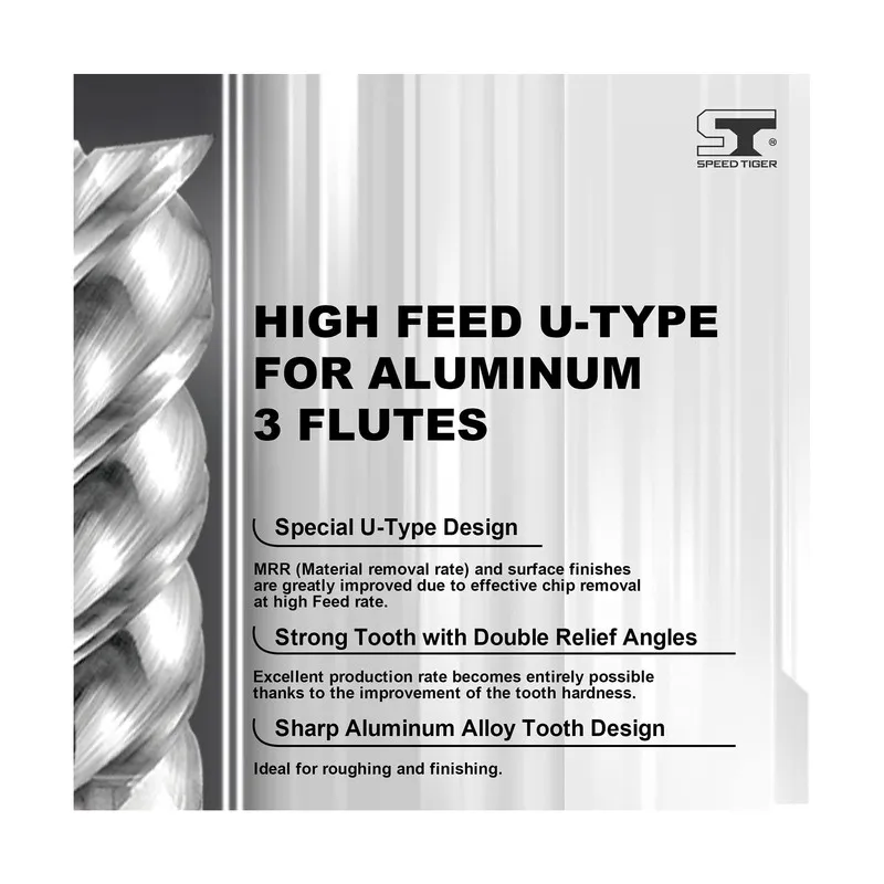 Режущий инструмент Carbide Square End Mill 3 Flute IAUE1/2 3 ( 1/2") High Feed U
