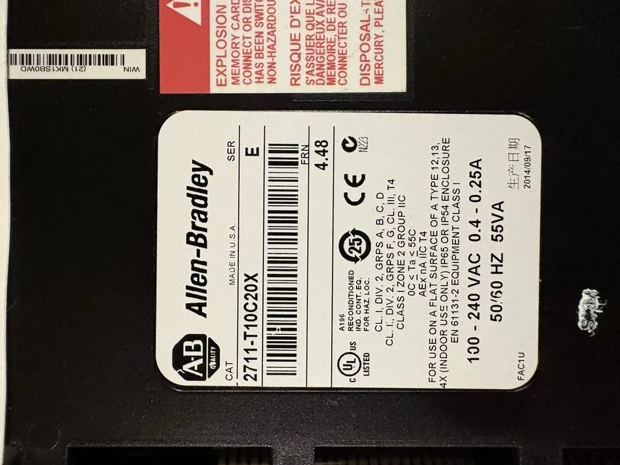Панель оператора Allen Bradley 2711-T10C20X PanelView 1000 Graphic Terminal Disp — фото лота 1
