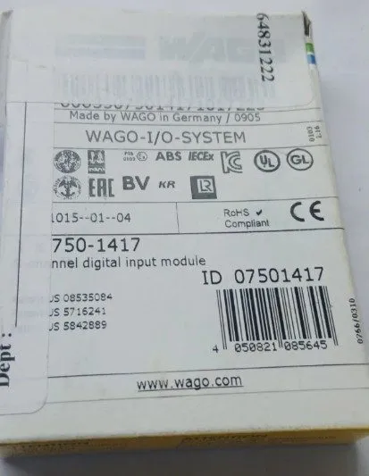 Модуль ввода-вывода WAGO 750-1417 Digital Input Module