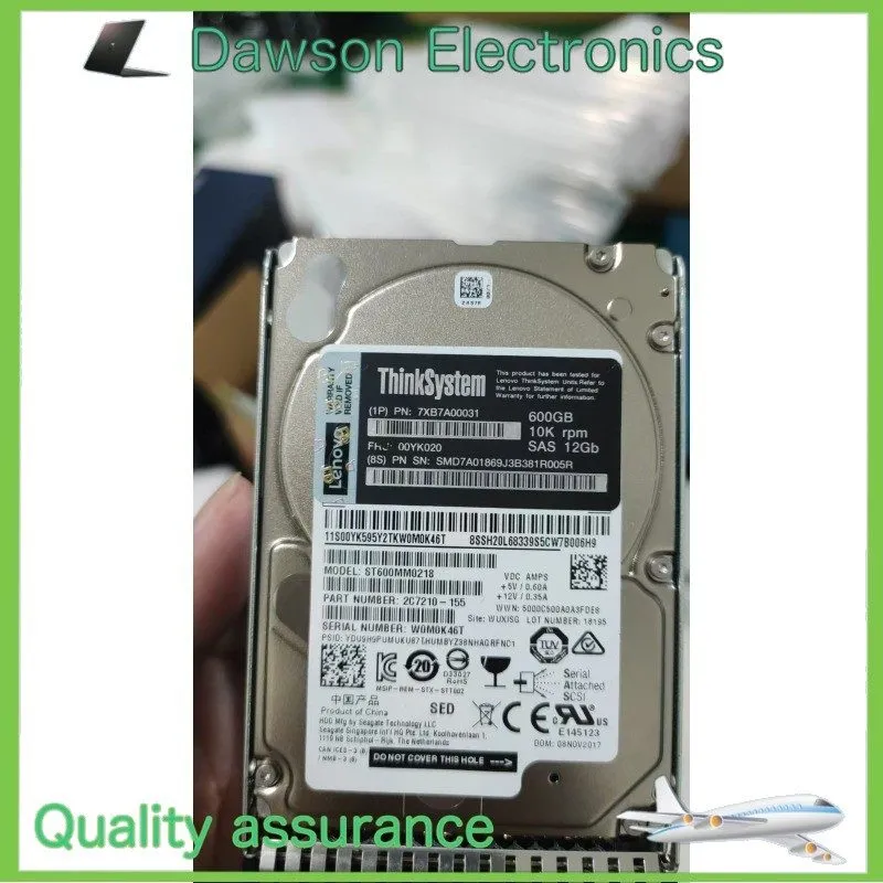 Жёсткий диск 7XB7A00031 Lenovo 00YK020 600GB 12G 10K SAS 2.5 inch″ SED HDD With