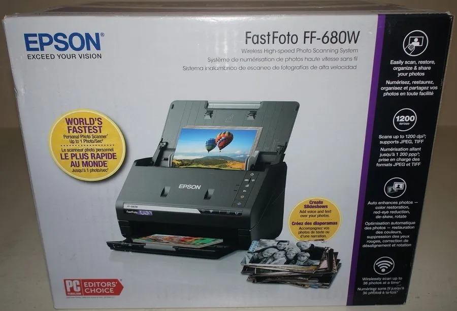 Лабораторный прибор Epson Fastfoto FF-680W Wireless Photo & Document Scanner-B11 — фото лота 1
