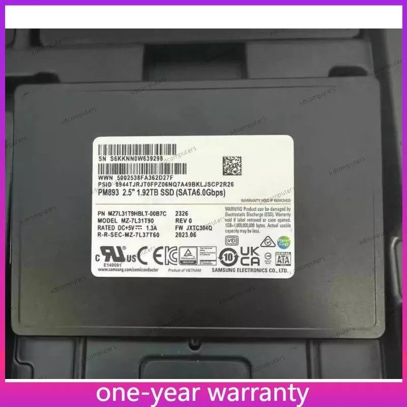 SSD-накопитель Samsung PM893 1.92TB SSD 2.5" SATA 6Gbps MZ-7L31T90 MZ7L31T9HBLT-