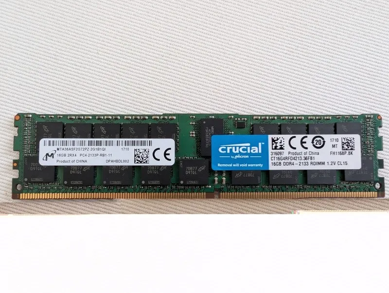 Модуль памяти 16GB Crucial by Micron DDR4-2133 RDIMM ECC Reg Server RAM CT16G4RF