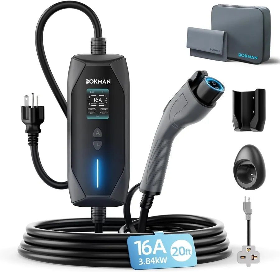 Аккумулятор Level 1&2 EV Charger,12/16 Amp 6-20P/5-15 Adapter,25ft — фото лота 1