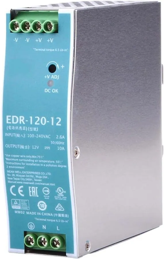 Блок питания EDR12012 120W 12VDC 10Amp Industrial DIN Rail Power Supply 12V