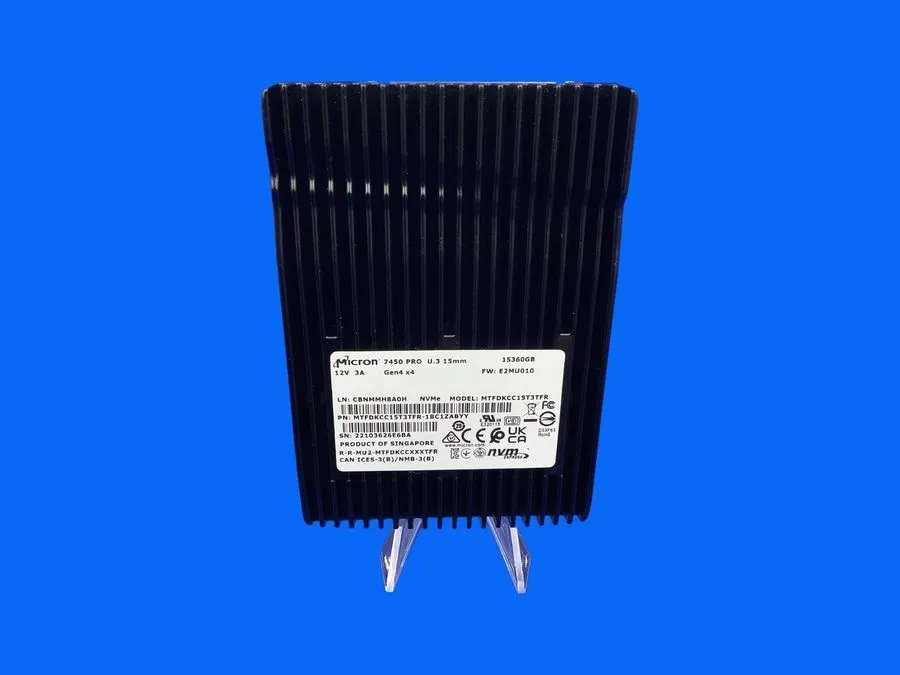 SSD-накопитель Micron MTFDKCC15T3TFR 15.36TB NVME U.3 2.5in SSD (80%-89% Health 