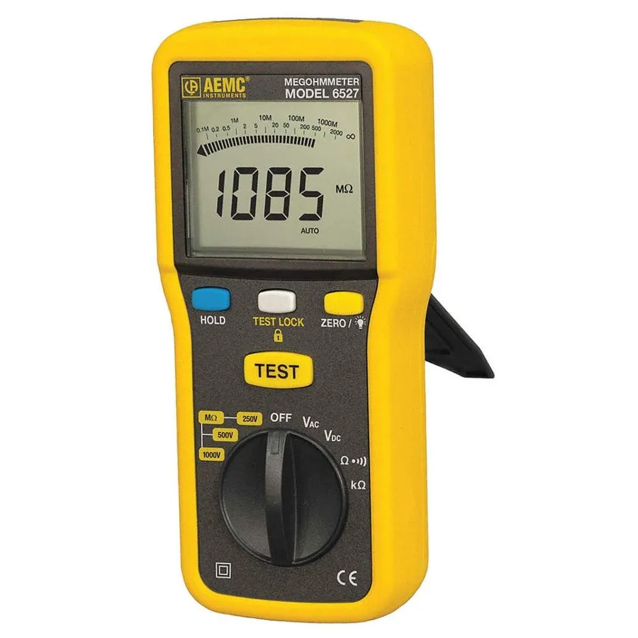 Дисплей AEMC INSTRUMENTS 6527 Megohmmeter, 250/500/1000V DC, LCD, Case 463T91 — фото лота 1