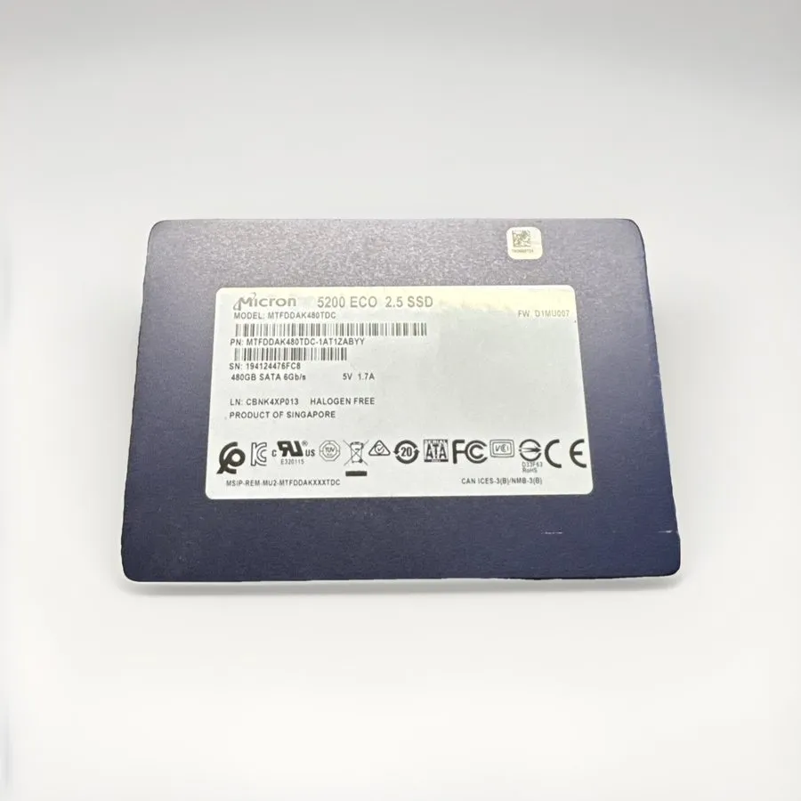 SSD-накопитель Micron 5200 ECO 480GB 2.5" SATA 6G RI Enterprise SSD MTFDDAK480TD