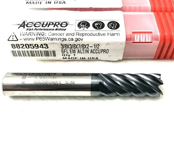 Режущий инструмент Accupro 3/8" 6FL Square End Mill Solid Carbide AlTiN 88205943