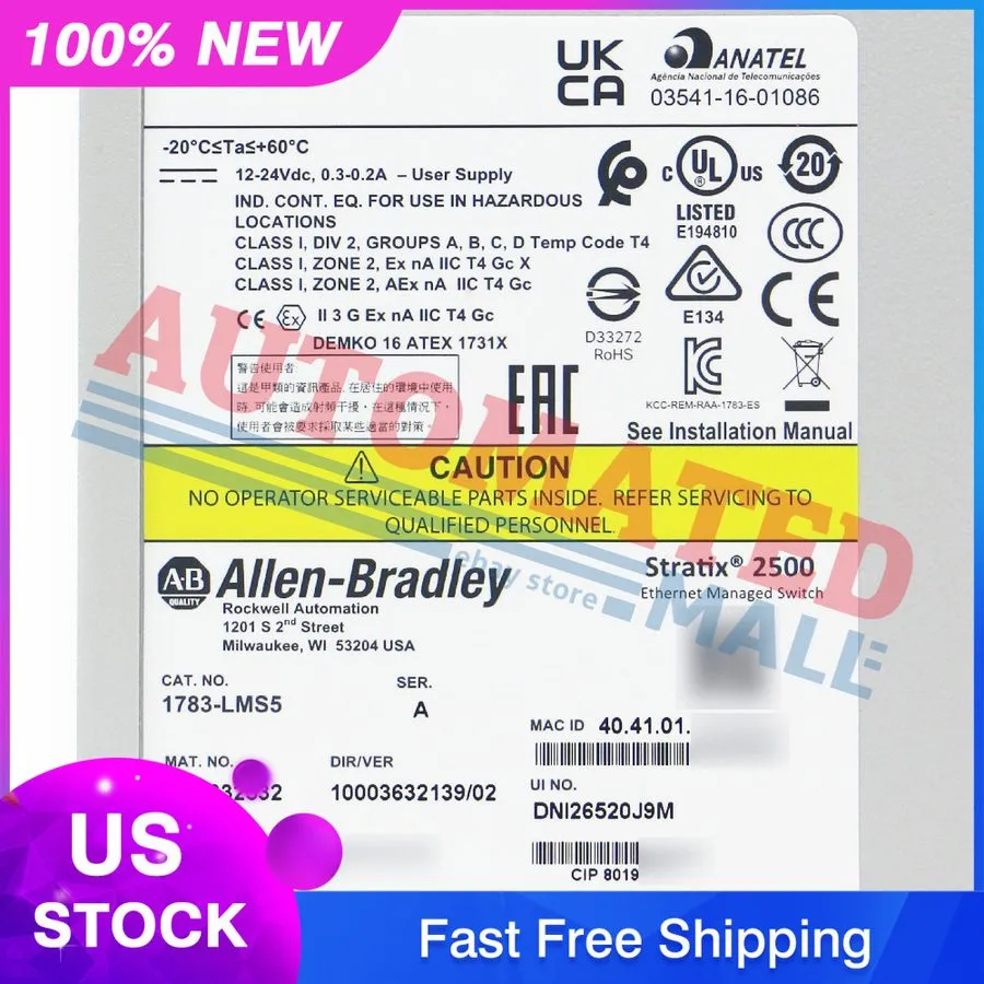 Коммутатор Allen Bradley 1783-LMS5 Stratix 2500 Switch 5 Port Lightly Managed