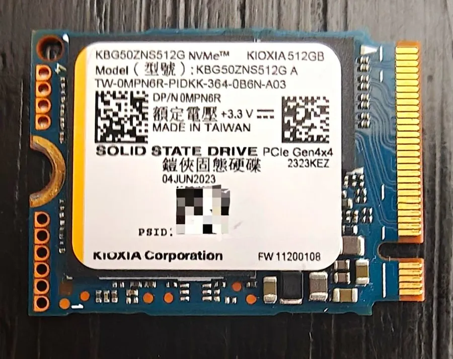 SSD-накопитель KIOXIA KBG50ZNS512G NVMe 512GB M.2 2230 PCIe Gen4x4 Internal SSD