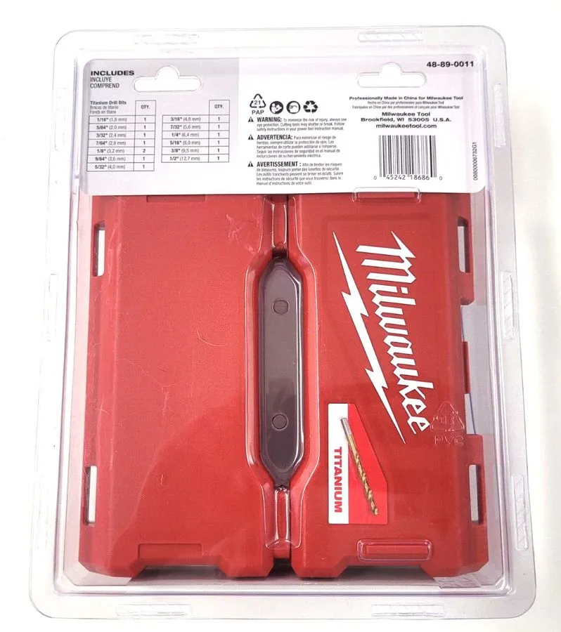 Режущий инструмент Milwaukee 48-89-0011 Titanium Drill Bit Set Thunderbolt Metal