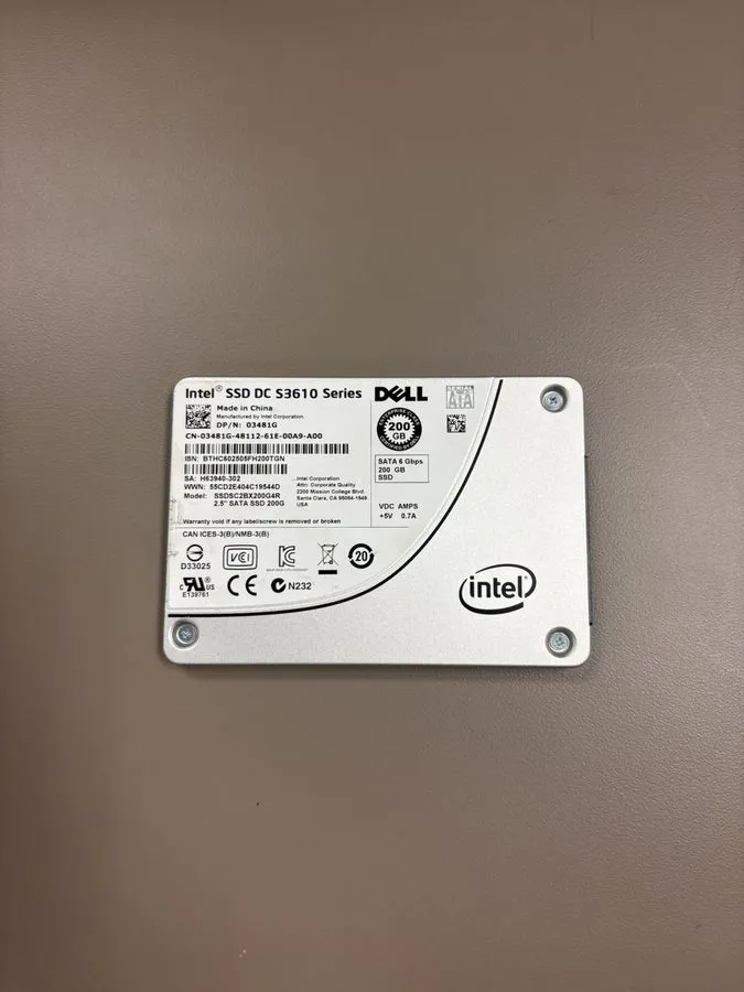 SSD-накопитель 3481G DELL/ Intel DC S3610 200GB MLC 6G 2.5INCH SATA SSD SSDSC2BX