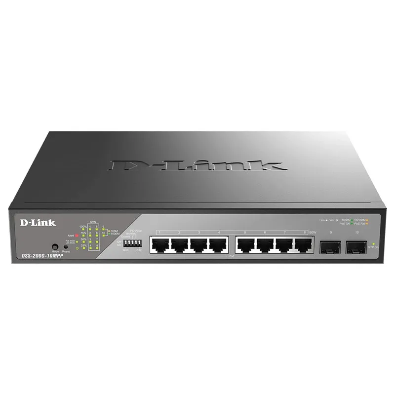 Коммутатор D-Link DSS 200G-10MPP Switch Managed 8 x 10/100/1000 DSS-200G-10MPP/E