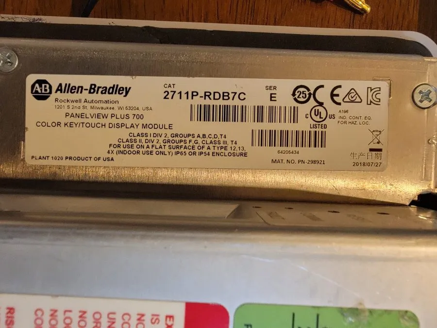 Панель оператора Allen Bradley 2711P-B7C4D1 /A PanelView Plus 700 6.5" Key/Touch