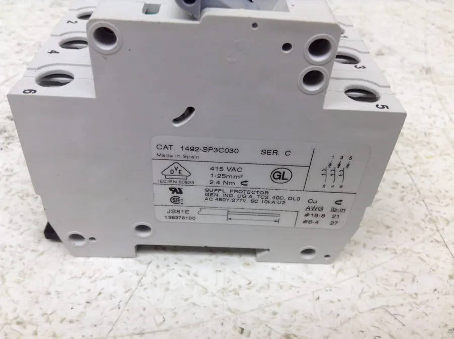 Автоматический выключатель ALLEN BRADLEY 1492-SP1C060 SER C MINI CIRCUIT BREAKER