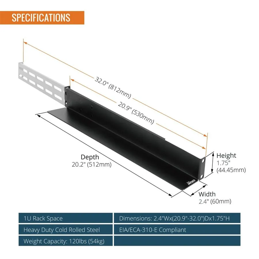 Стойка/шкаф 1U Universal Rack Mount Rails4-Post Server Rack Shelf Rail with 20.9
