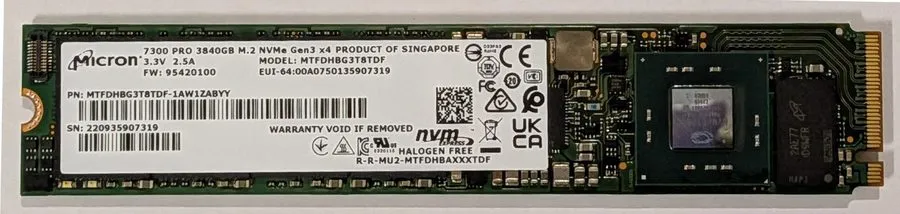 SSD-накопитель MTFDHBG3T8TDF Micron 7300 Pro 3.84TB M.2 22110 NVMe PCIe Gen3.0x4 — фото лота 1