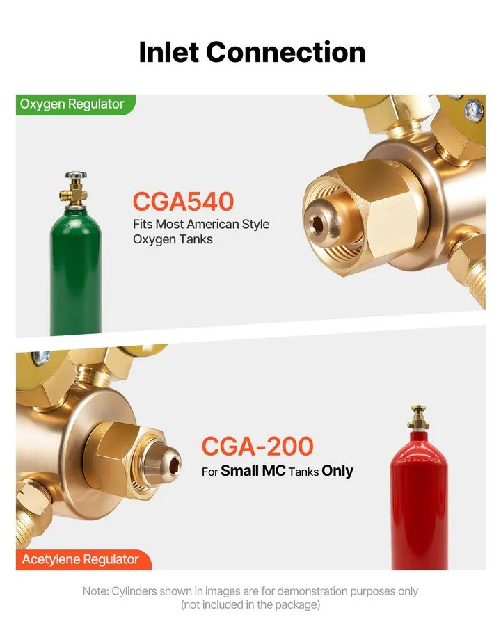 Трубопроводная арматура VEVOR Oxygen Acetylene Regulator Set Welding Gas Regulat — фото лота 1