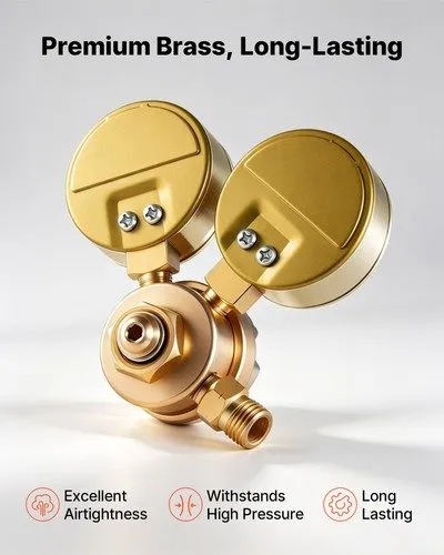 Трубопроводная арматура VEVOR Oxygen Acetylene Regulator Set Welding Gas Regulat — фото лота 4