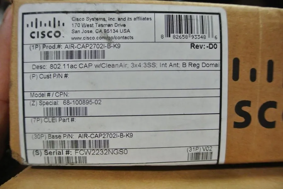 Точка доступа Wi-Fi Cisco AIR-CAP2702I-B-K9 Dual Band Wireless Access Point PoE 
