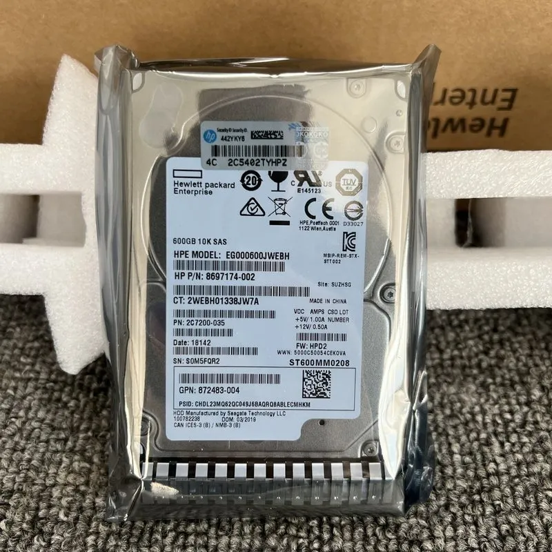 Жёсткий диск HPE 600GB 872477-B21 872736-001 10K SAS 12Gb/s 2.5 Inch 512e DS Ent — фото лота 1